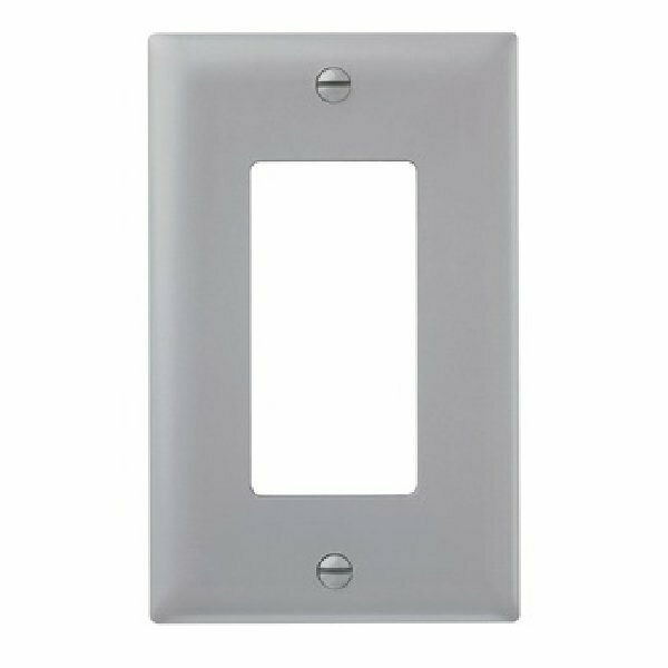 Legrand Pass & Seymour TradeMaster TP TP26GRYCC15 Wallplate, 4.6875 in L, 2.937 in W, 1 -Gang, Nylon, Gray TP26GRY